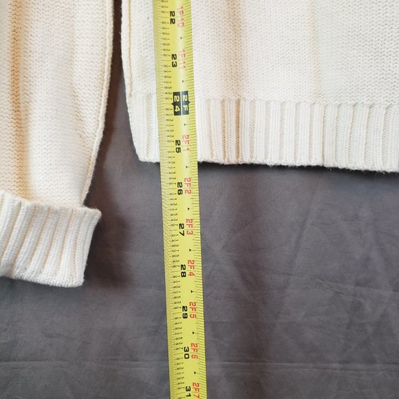 Women’s Calvin Klein Jeans White Tight Knit Button Down Sweater Cardigan Size XL - Picture 11 of 12